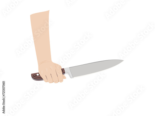 Kitchen knife on white background.