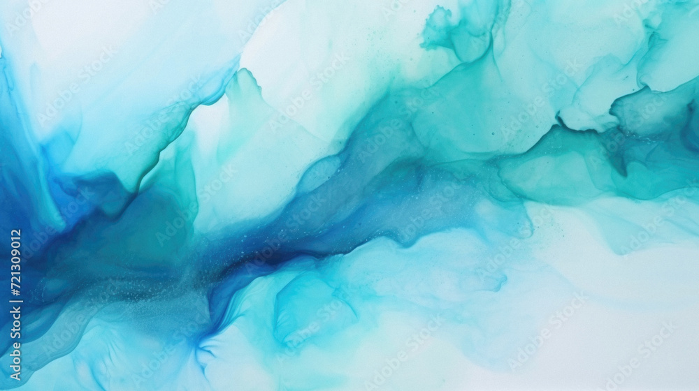 Fototapeta premium Abstract blue watercolor background. Alcohol ink in water. Colorful abstract background .