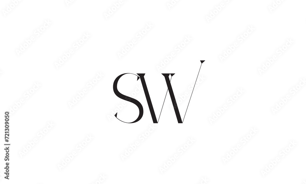 SW, WS, S, W Abstract Letters Logo Monogram SW, WS, S, W Abstract Letters Logo Monogram