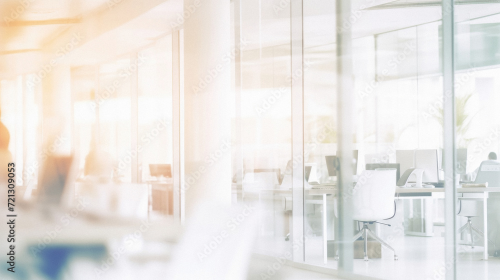 Blurred image of modern office interior with panoramic windows . Blurred image of modern office interior with panoramic windows .