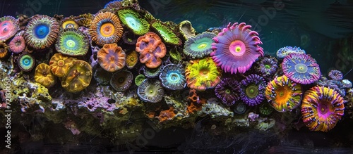 Rainbow acanthastrea with moon-like craters displaying various colors. © 2rogan