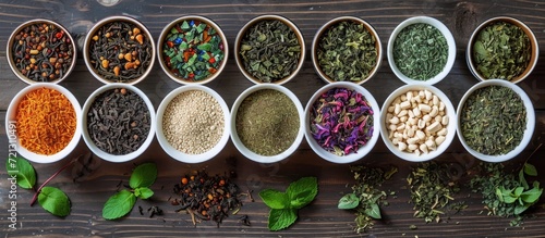 Dragonfly Tea's assortment includes herbal Malay chai, organic night sky organic green tea with a swirling mist, pu er tea, moonlight jasmine, and Moroccan mint tea with Mentha spicata.
