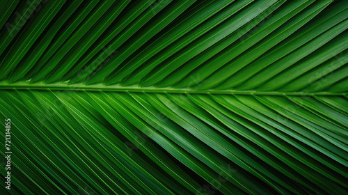 Green palm leaf texture background. Close up of tropical palm leaf . © Art AI Gallery