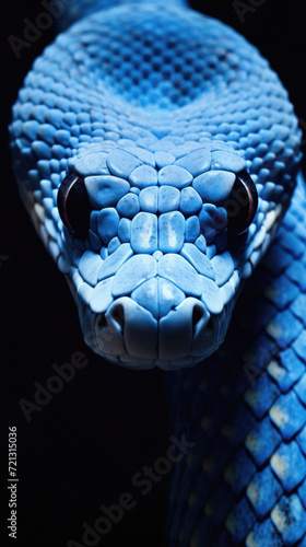 Close-up of the head of a snake on a black background