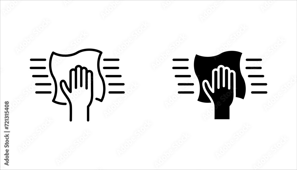 Cleaning cloth line icon set. Wipe with a rag symbol. Housekeeping equipment sign. vector illustration on white background Cleaning cloth line icon set. Wipe with a rag symbol. Housekeeping equipment sign. vector illustration on white background