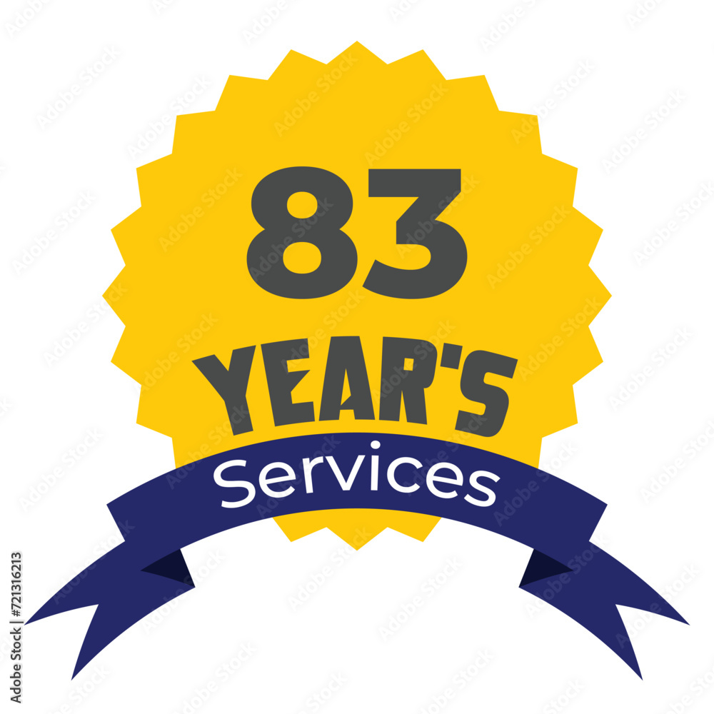 Naklejka premium 83 Year's of services 
