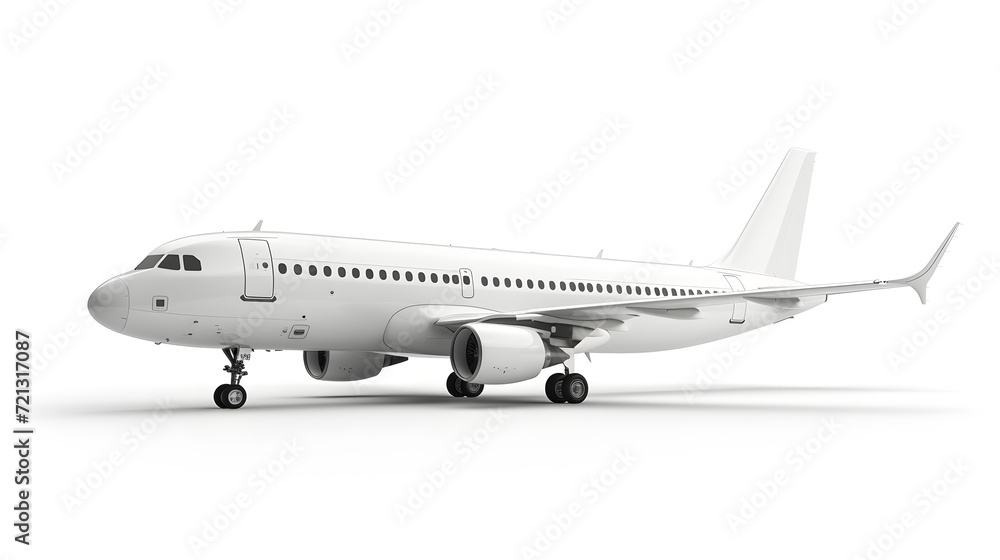 Luxury White Airplane On Isolated White Background, Generative Ai