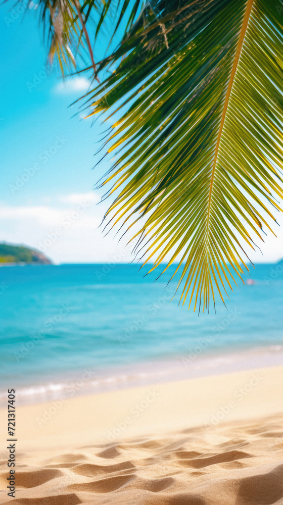 Beautiful tropical beach and sea with coconut palm tree for travel and vacation