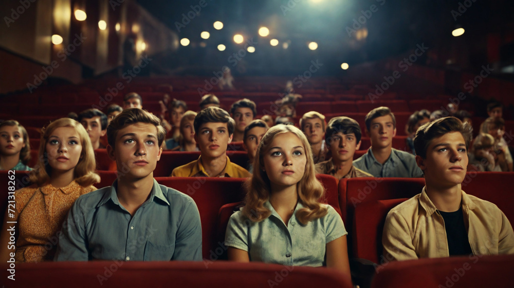 People watching movies in drive-in and drive-in theaters in the 60s ...