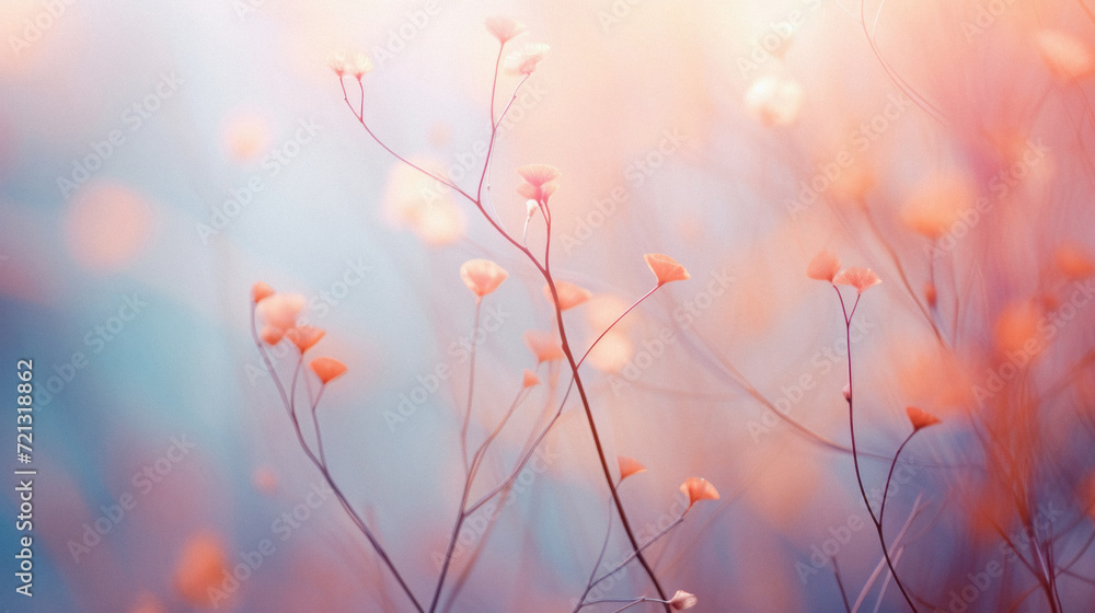 Beautiful abstract background with soft focus flowers and bokeh .