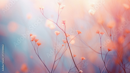 Beautiful abstract background with soft focus flowers and bokeh . © Art AI Gallery
