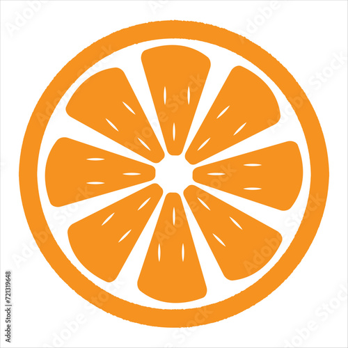 orange slice icon design template vector isolated illustration.  Tasty sweet fruit symbol. 1234