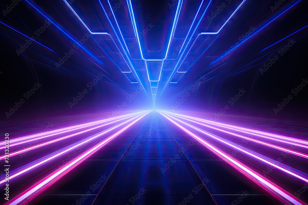 3D abstract background with neon lights. neon tunnel. 3d render 3D abstract background with neon lights. neon tunnel. 3d render