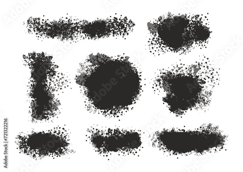 Collection of random hand drawn scribble of stroke, shape, Black pen marker shapes vector set