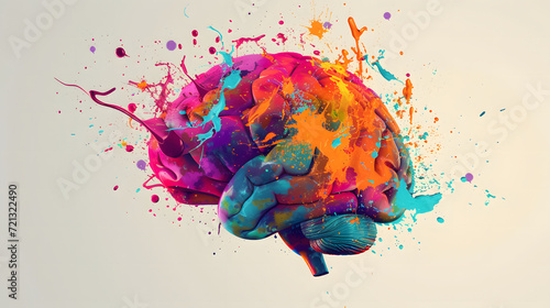 creativity concept with a colorful brain, creative thinking concept #721322490