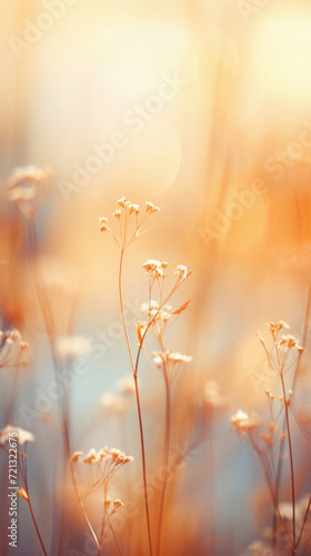 Beautiful wildflowers in the meadow at sunset. Soft focus . © Art AI Gallery