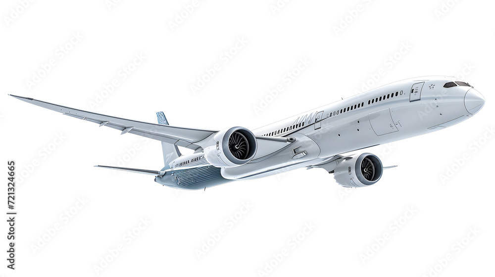 Luxury White Airplane On Isolated White Background, Generative Ai