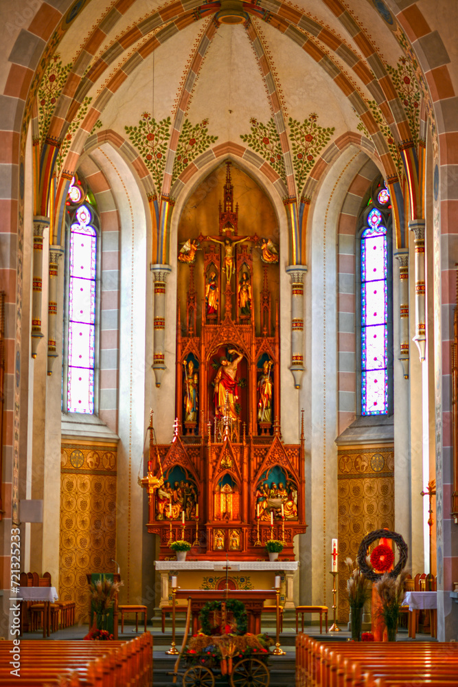 Innenansicht der Pfarrkirche Schwarzach in Vorarlberg	