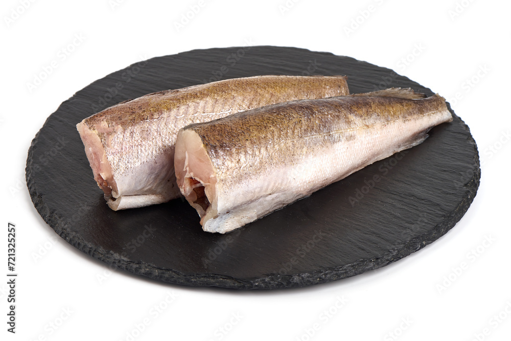 Smelt fish fillet, North Atlantic Argentina, isolated on white background. Smelt fish fillet, North Atlantic Argentina, isolated on white background.