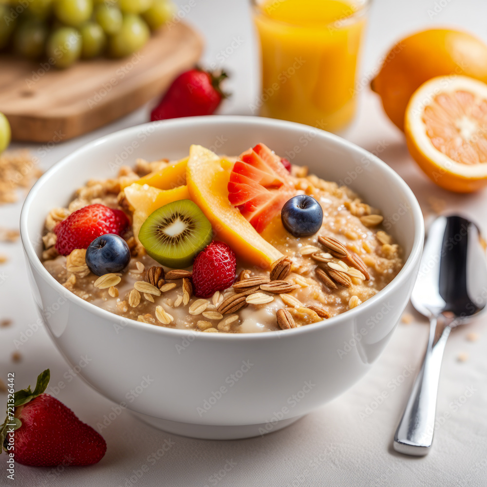 fitness breakfast oatmeal bowl on a plate fitness breakfast oatmeal bowl on a plate