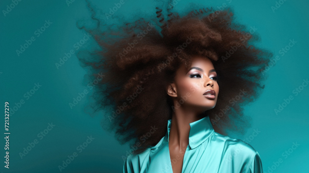 Beautiful young african american woman with afro hairstyle Stock Photo ...