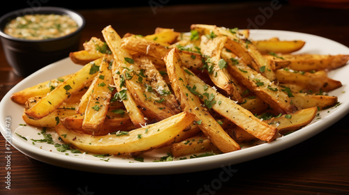 Oven-baked garlic Parmesan fries