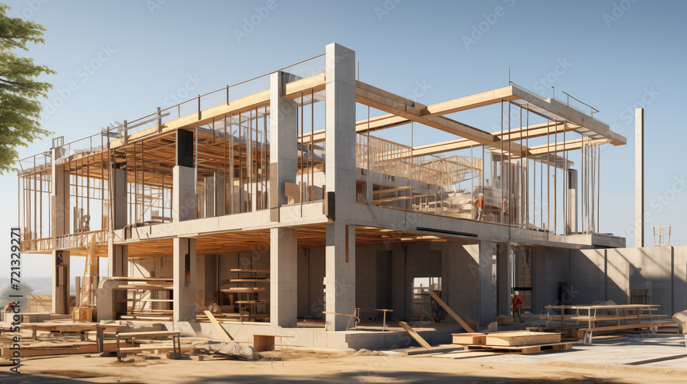 building under construction, industrial development, construction site engineering building under construction, industrial development, construction site engineering