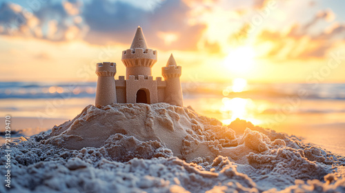 sand castle on a beautiful beach photo