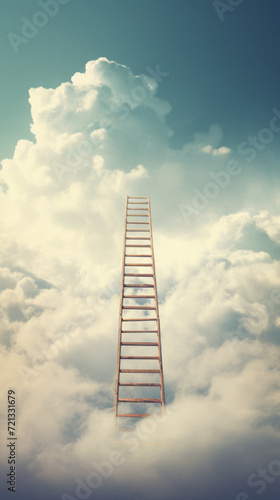 Ladder to the sky with filter effect retro vintage style and soft focus