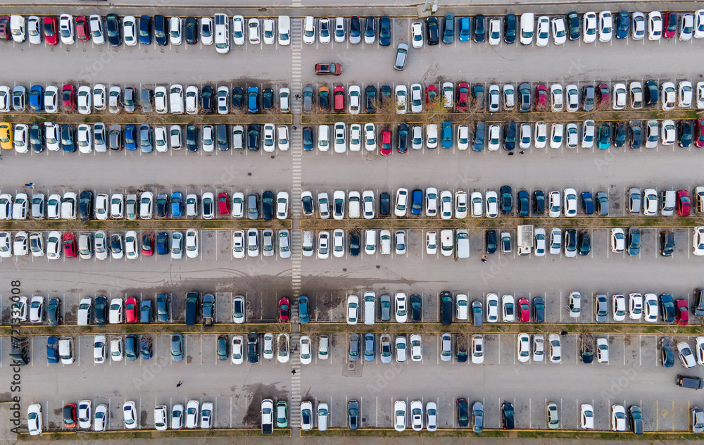 Shot of car park from above