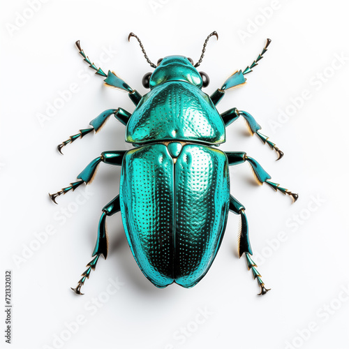 Scarab beetle on white background