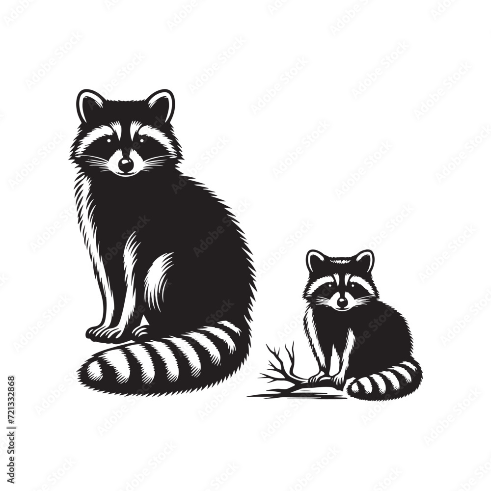 Expressive Raccoon Silhouette Set: Captivating the Intricacies of Nature's Artistry - Raccoon Illustration - Raccoon Vector - Animal Silhouette Vector
Expressive Raccoon Silhouette Set: Captivating the Intricacies of Nature's Artistry - Raccoon Illustration - Raccoon Vector - Animal Silhouette Vector