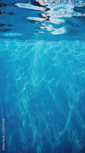 Swimming pool with crystal clear water. Swimming pool background . © Art AI Gallery