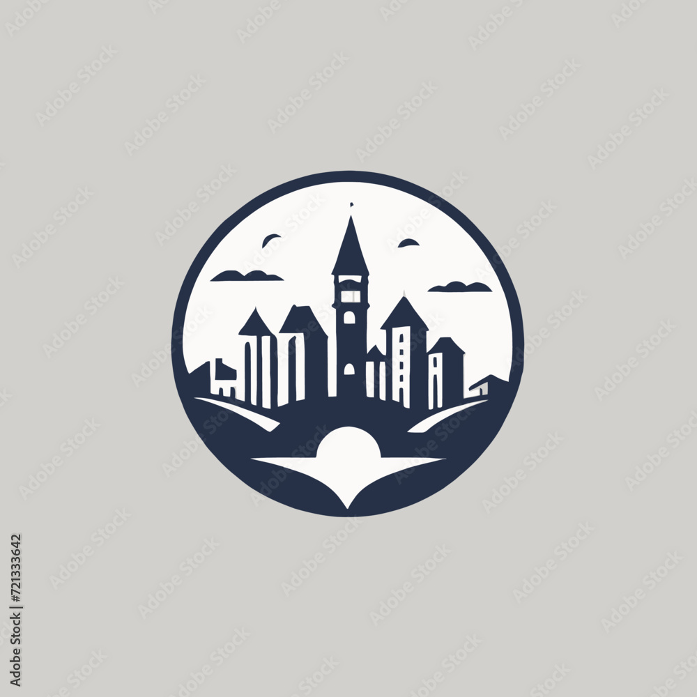 Town Cartoon Logo Design EPS Format Very Cool