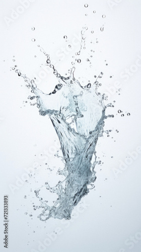 Water splash isolated on white background. Close-up of splashing water .