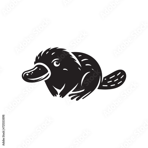 Platypus Shadows: Artistic Renditions of Platypus Silhouettes Celebrating their Unique and Intriguing Forms - Platypus Silhouette - Platypus Illustration - Platypus Vector
