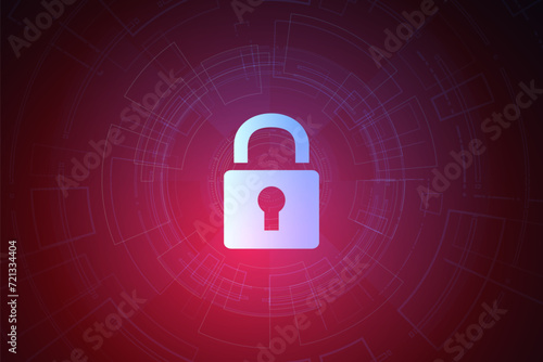 Cyber security technology concept , Shield With Keyhole icon with world map background , personal data , vector illustration.