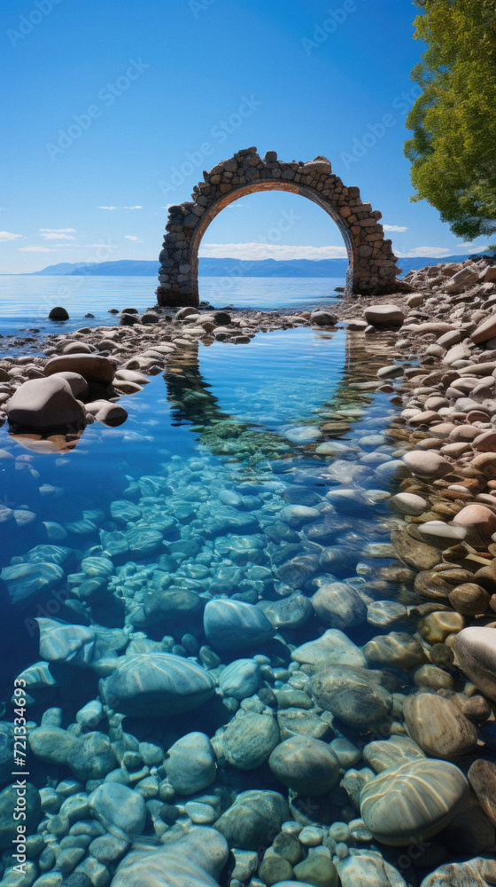 Stone arch in the sea, Croatia, Dalmatia, Croatia