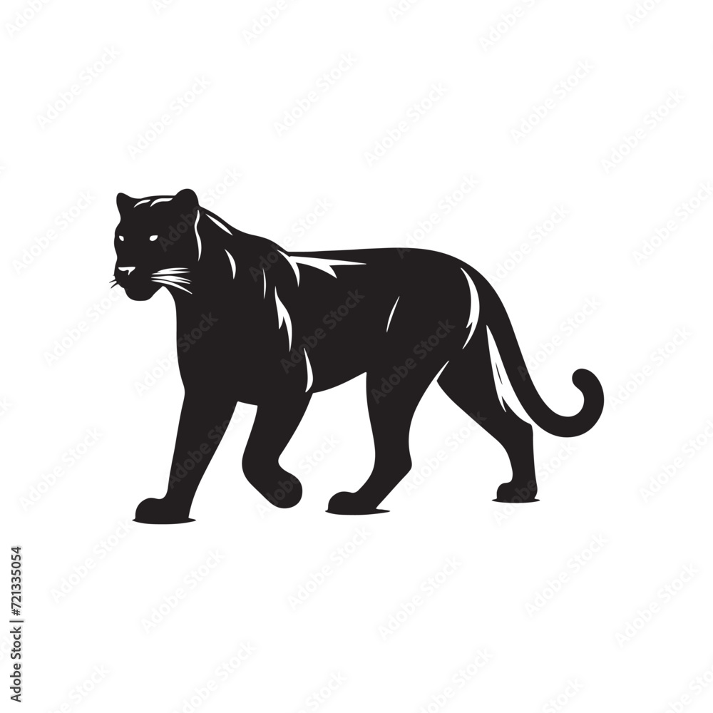 Twilight Stalkers: Panther Silhouette Set Capturing the Stealthy and Mysterious Movements of Panthers - Panther Illustration - Panther Vector
