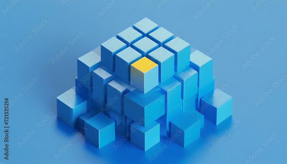 Geometric Elegance: Abstract 3D Render of Cubes in Harmonious Composition Geometric Elegance: Abstract 3D Render of Cubes in Harmonious Composition