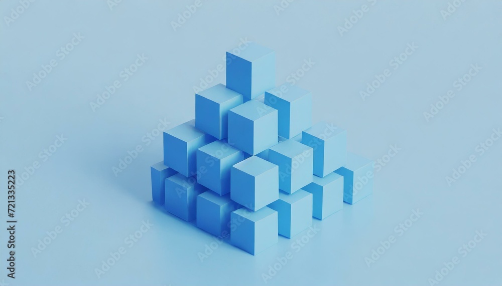 Naklejka premium Geometric Elegance: Abstract 3D Render of Cubes in Harmonious Composition