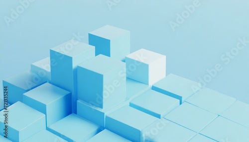 Geometric Elegance  Abstract 3D Render of Cubes in Harmonious Composition 