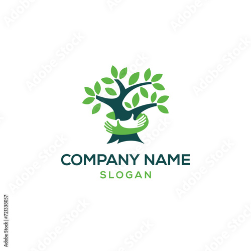 Tree hugger logo design for an Environmental company. eco friendly logo