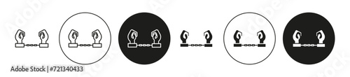 Arrested flat editable icon mark set. Arrested illustration vector with thin stroke