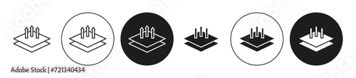 Breathable leather flat editable icon mark set. Breathable leather illustration vector with thin stroke