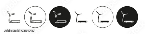 Treadmill flat editable icon mark set. Treadmill illustration vector with thin stroke