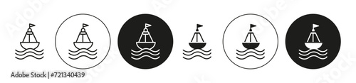 Buoy flat editable icon mark set. Buoy illustration vector with thin stroke