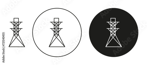 power pole flat editable icon mark set. power pole illustration vector with thin stroke