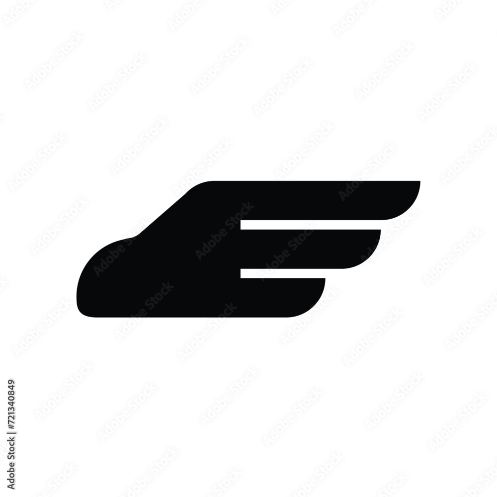 simple winged car logo illustration vector simple winged car logo illustration vector