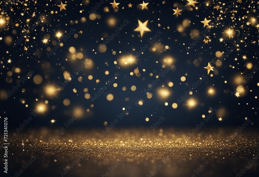Abstract background with Dark blue and gold particle New year Christmas background with gold stars a Abstract background with Dark blue and gold particle New year Christmas background with gold stars a